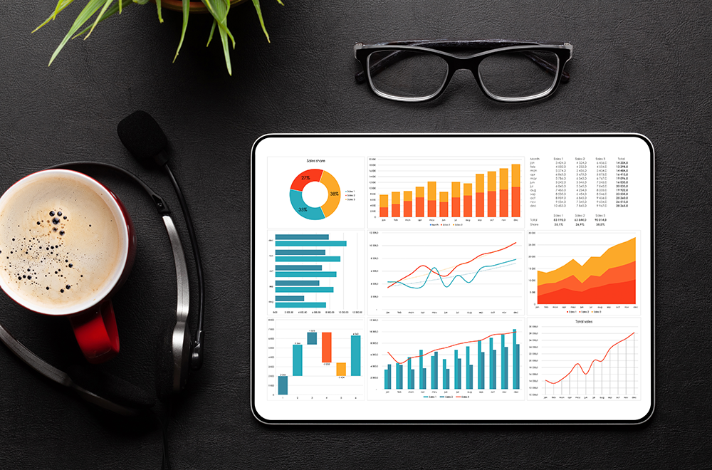 tablet with business reports and charts 2023 11 27 05 10 08 utc