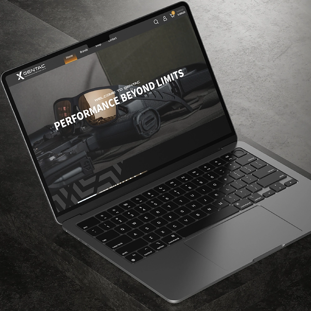 Gentac automotive website designed by Novu Creative, shown on a laptop screen