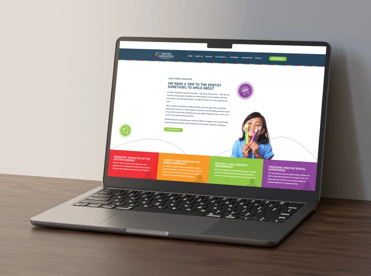 Laptop showing a dental practice enquiry page