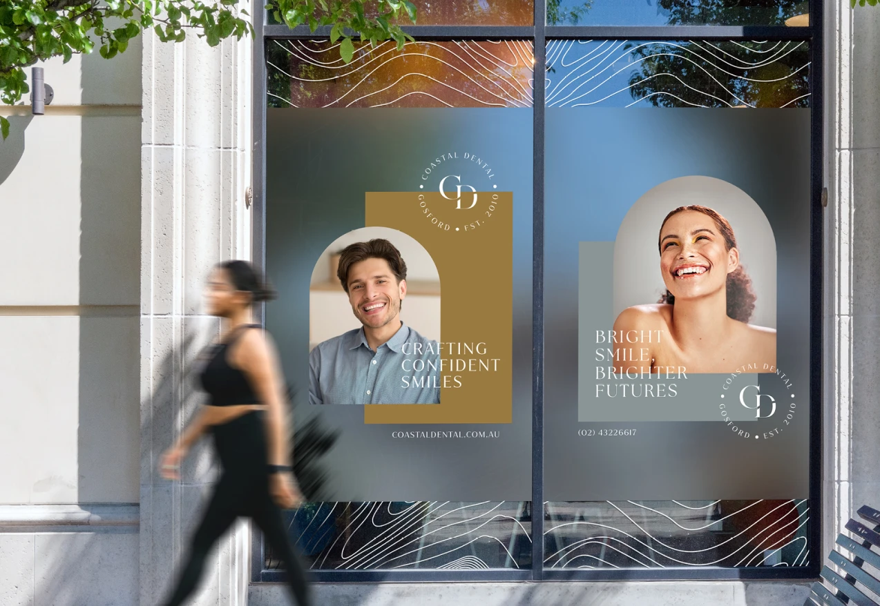 Laptop showing AHPRA-compliant dental signage design