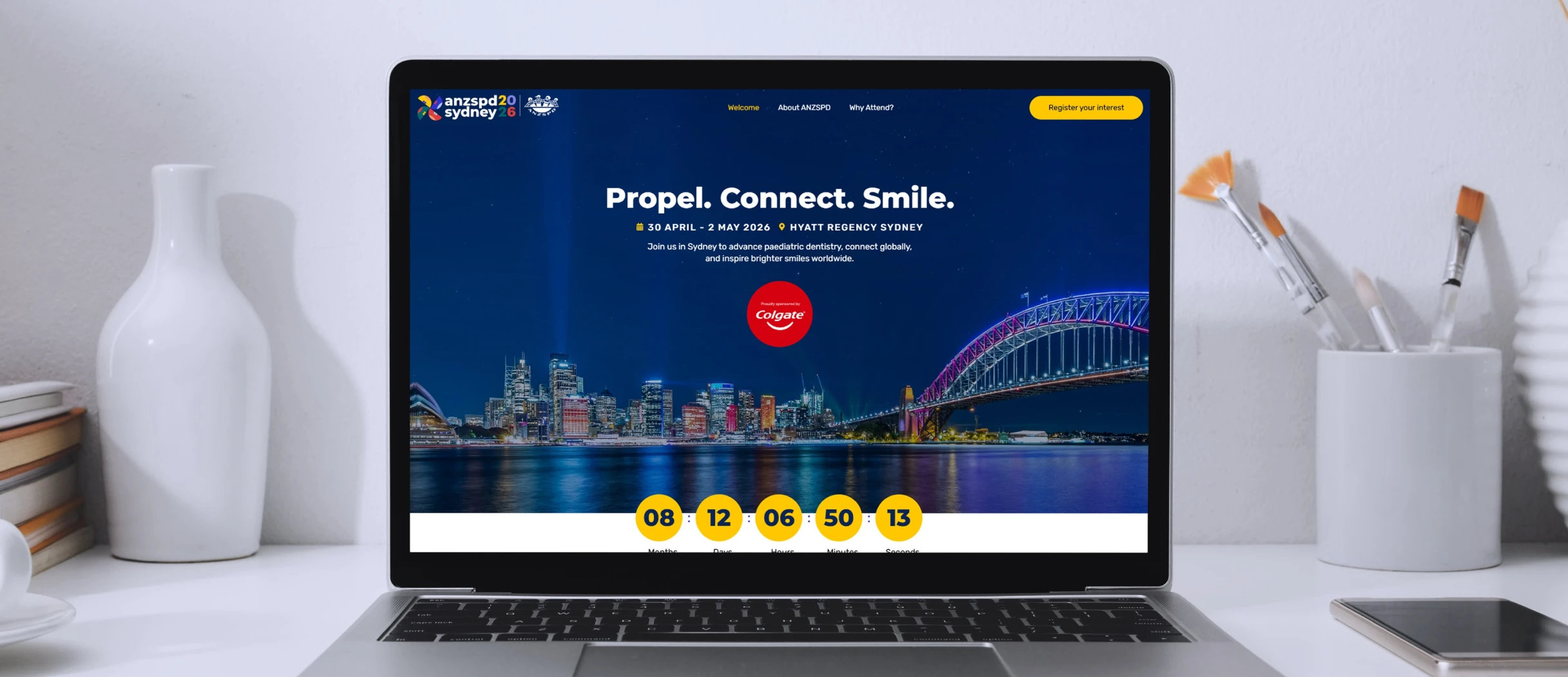 Dental website shown on a laptop mockup